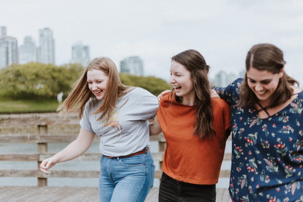 Group of ladies happy, having fun